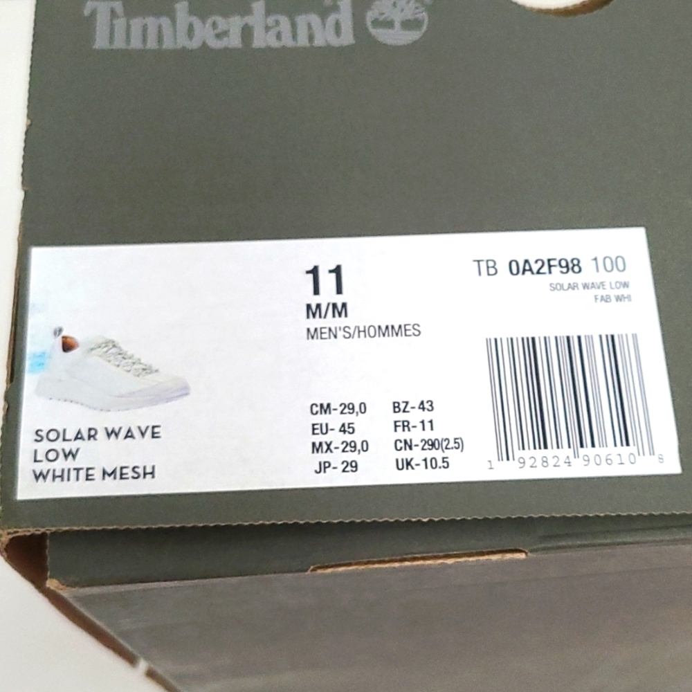 Timberland Men's Solar Wave Low White Mesh Sneakers Size 11 NWB - Picture 8 of 11